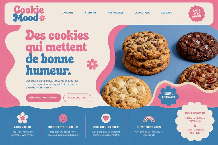 Aperçu du site vitrine d'une pâtisserie